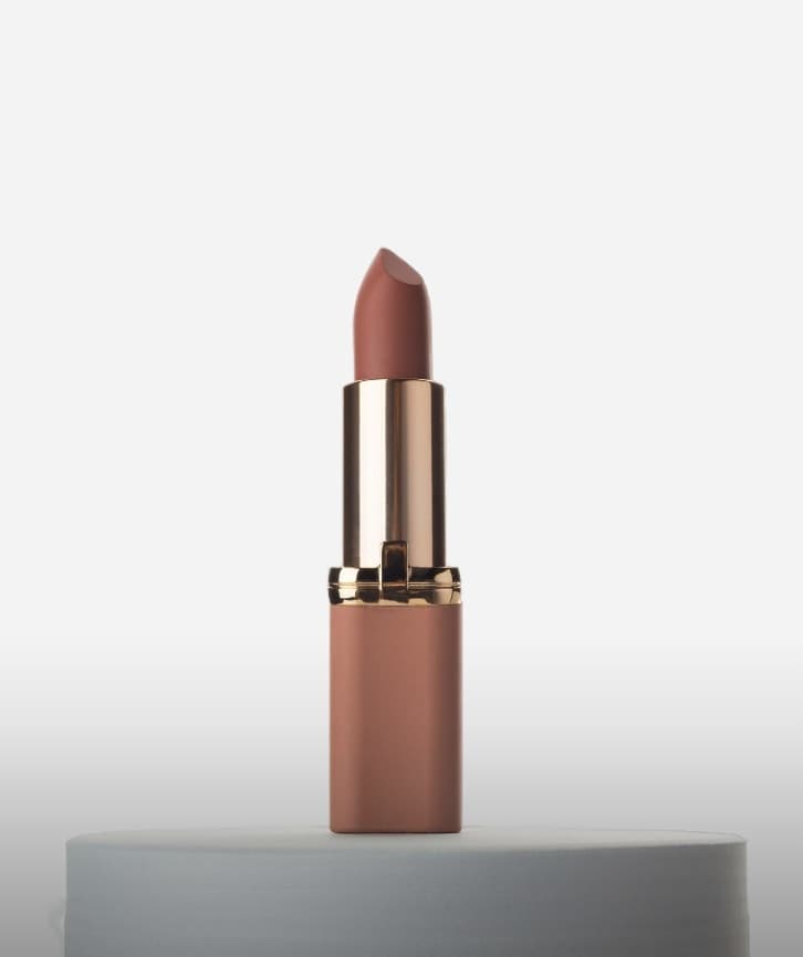 Rouge à lèvres nude mat, étui doré